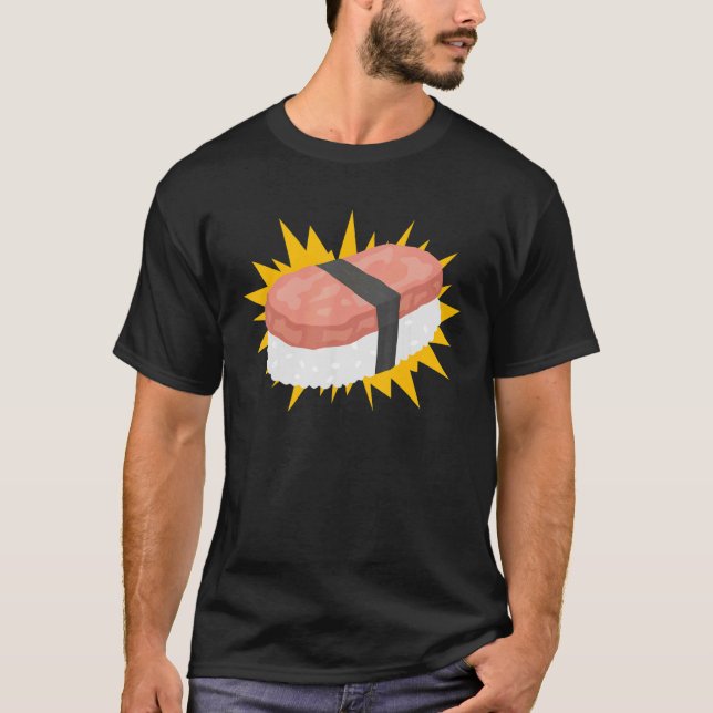 Spam Musubi Food Instruction Diagram Japanese Hawa T-Shirt (Front)