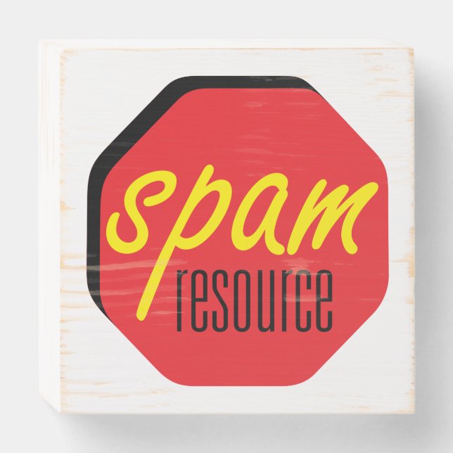 Spam Resource Square Wood Thing Wooden Box Sign (Front Horizontal)