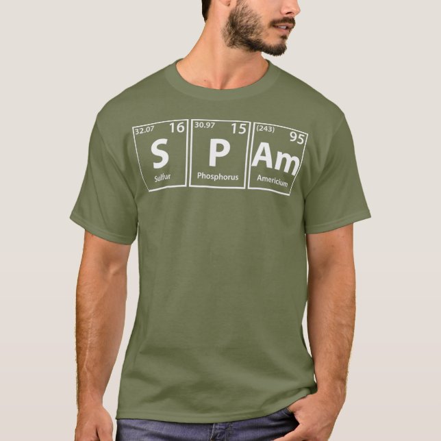 Spam SPAm Periodic Table Elements T-Shirt (Front)