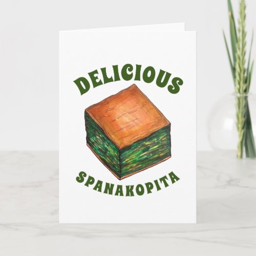 Spanakopita Greek Food Spinach Feta Phyllo Pie Card