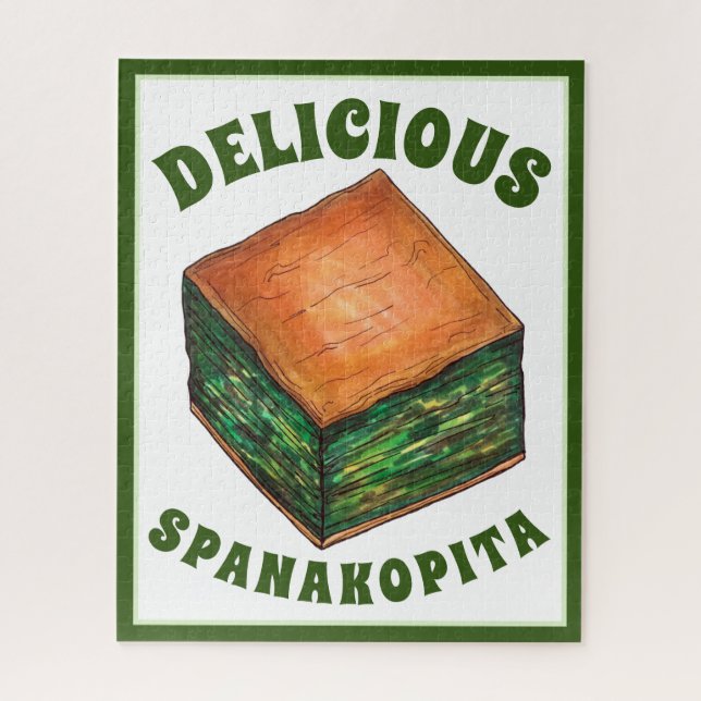 Spanakopita Greek Food Spinach Feta Phyllo Pie Jigsaw Puzzle (Vertical)