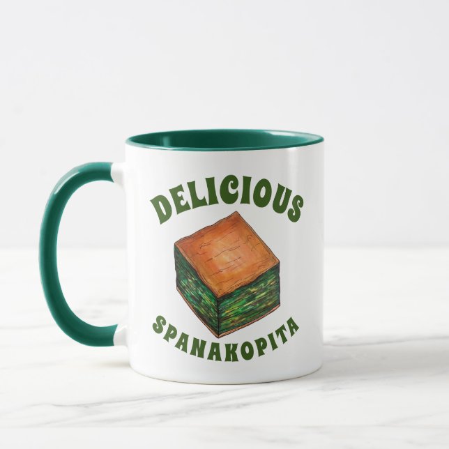 Spanakopita Greek Food Spinach Feta Phyllo Pie Mug (Left)