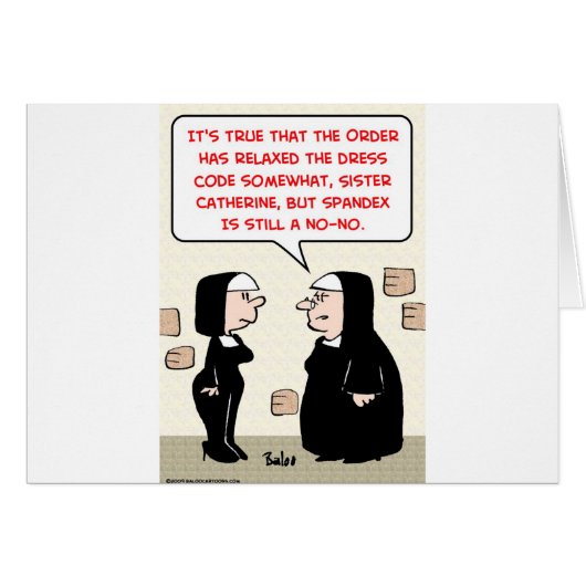 spandex nuns no-no dress code cards (Front Horizontal)