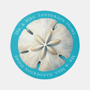 Spandollar Nautical Beach House Welcome Round Rug
