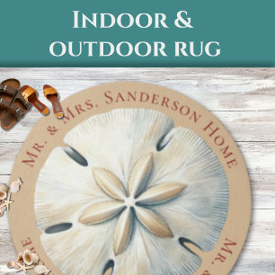 Spandollar Nautical Beach House Welcome Round Rug