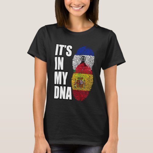 Spaniard And Basotho Mix DNA Heritage Flag T_Shirt