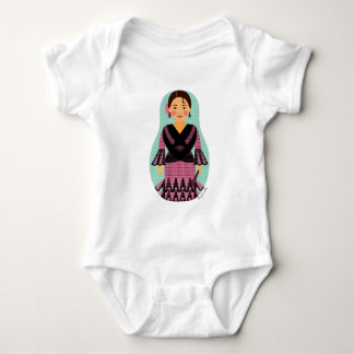 Spaniard Pink Dress Matryoshka Baby Bodysuit