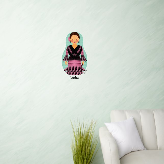 Spaniard Pink Dress Matryoshka Wall Decal (Living Room)