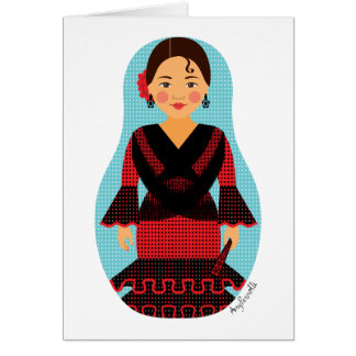 Spaniard Red Dress Matryoshka Card