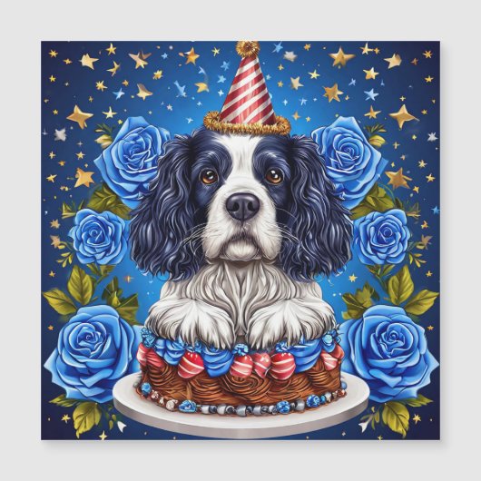 Spaniel Birthday Dog Festive Party 🎉🐶🎂✨ (Front)
