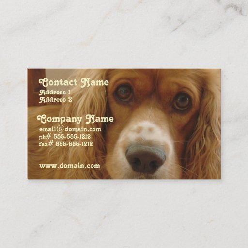 Customizable Spaniel Breed Business Card