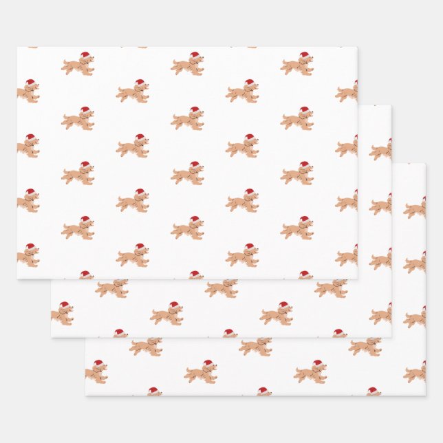 Spaniel Dog Christmas  Wrapping Paper Sheets (Set)