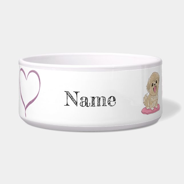 Spaniel Dog heart  Bowl (Front)