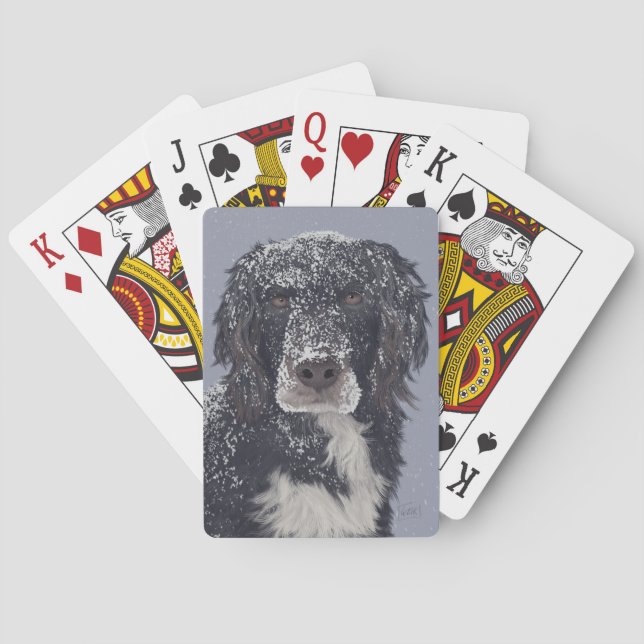 Spaniel dog mix pet portrait  poker cards (Back)