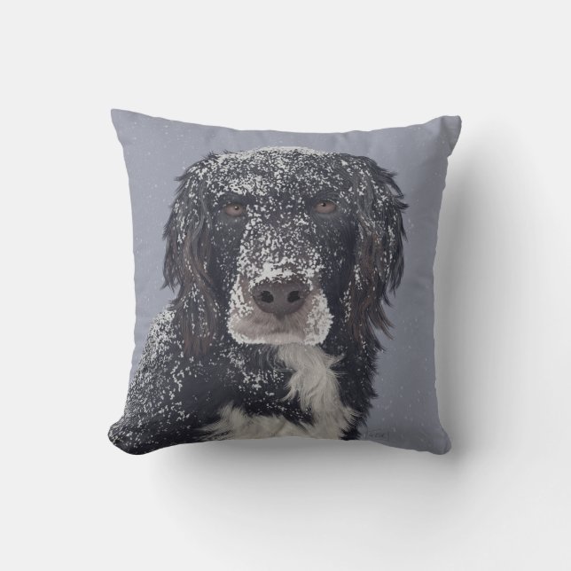 Spaniel dog mix pet portrait  throw pillow (Front)