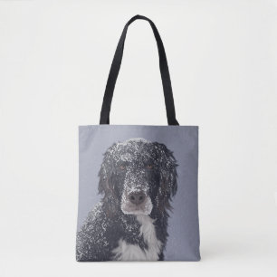 Spaniel dog mix pet portrait tote bag