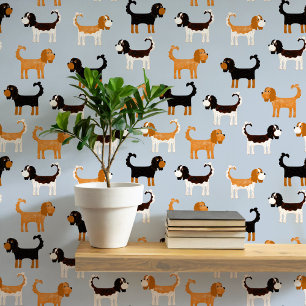 Spaniel Dog Pattern Wallpaper