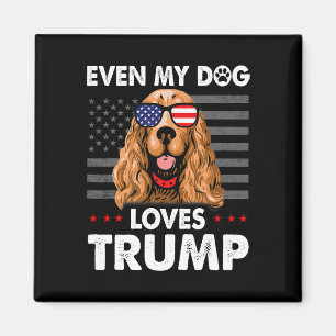 Spaniel Even My Dog Loves Trump Funny  Magnet
