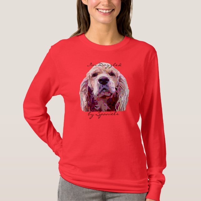 Spaniel Face in Dazzling Colors T-Shirt (Front)