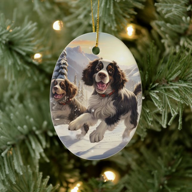 Spaniel Gift for Dog Lovers Dogs, Family Dog Gift Ceramic Ornament (Tree)