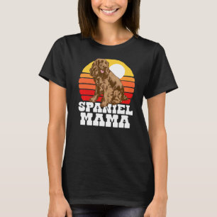 Spaniel Mama Cute Retro Cocker 80s Sunset Vintage T-Shirt
