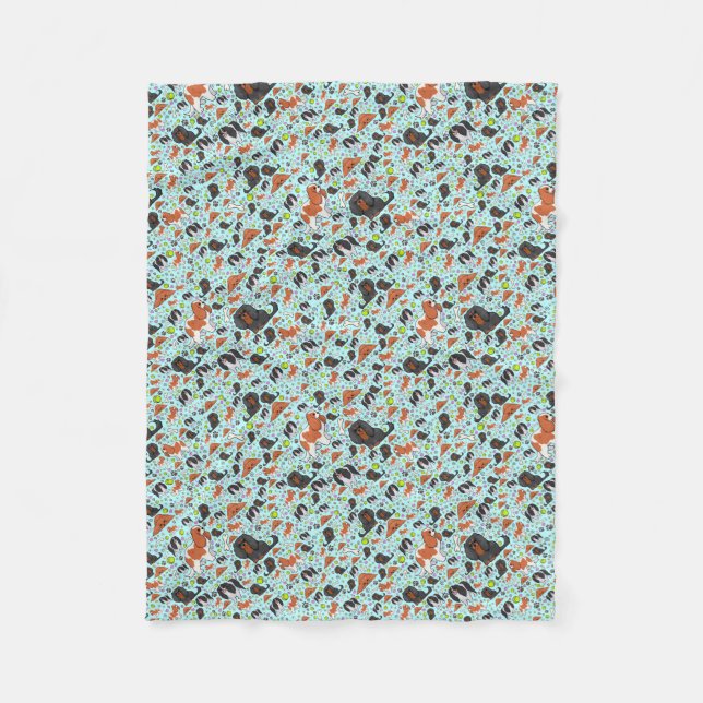 Spaniels in Blue Fleece Blanket (Front)