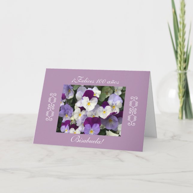 Spanish: 100 Years / Birthday Cumpleanos Card (Front)