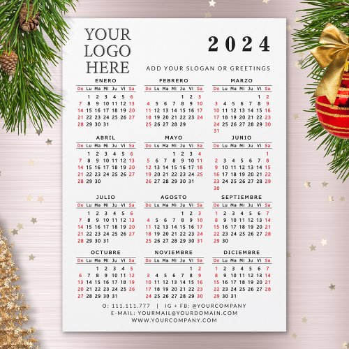 Spanish 2024 Business Calendar Magnet