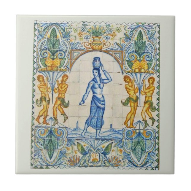 Spanish 20th Century Barcelona  Ceramic Tile (Front)