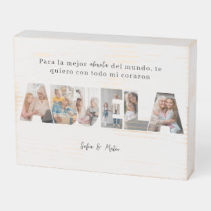 Spanish Abuela Photo Collage for Mother's Day Wooden Box Sign