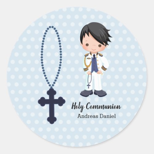 Spanish Admiral First Communion boy Classic Round Sticker