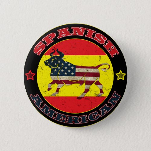 Spanish American Bull Pinback Button
