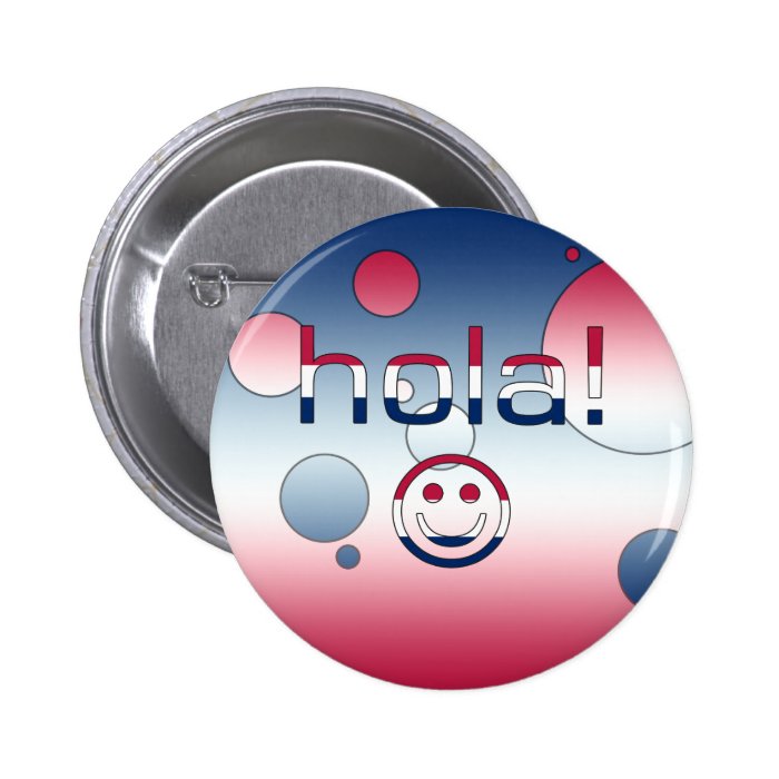 Spanish American Gifts  Hello / Hola + Smiley Face Buttons