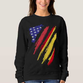 Spanish American Patriot Grown Heart Flag Stripes Sweatshirt
