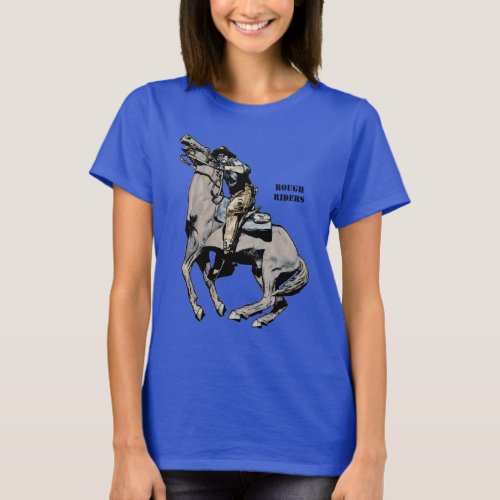 Spanish American War Rough Riders Soldier on Horse T_Shirt