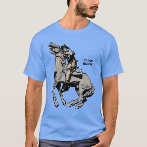 Spanish American War Rough Riders Soldier on Horse T_Shirt