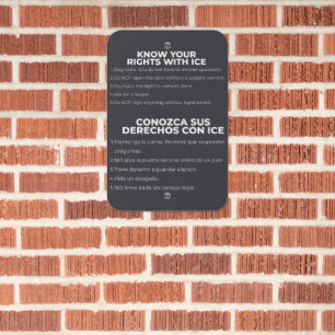 Spanish and English Know Your Rights ICE Metal Sign