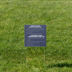 Spanish and English Know Your Rights ICE Sign