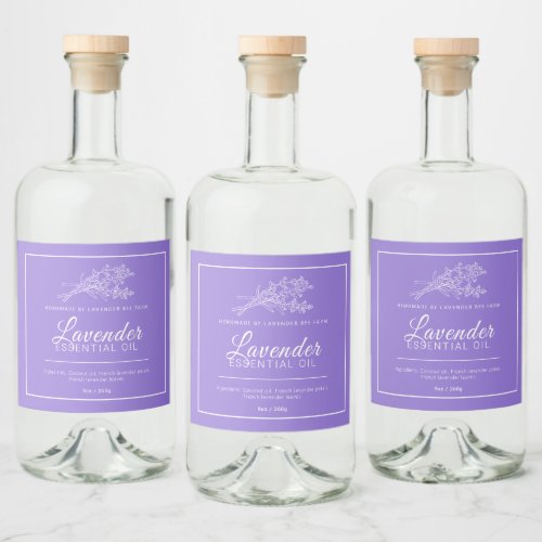 Spanish and French lavender oil Liquor Bottle Label