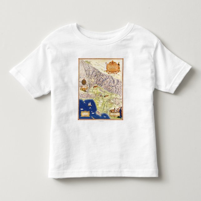 Spanish and Mexican Ranchos of Los Angeles Map Toddler T-shirt (Front)