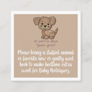 Spanish Animal Sounds Baby Shower Enclosure Card