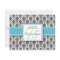 SPANISH Aqua Damask Quinceañera Invitación