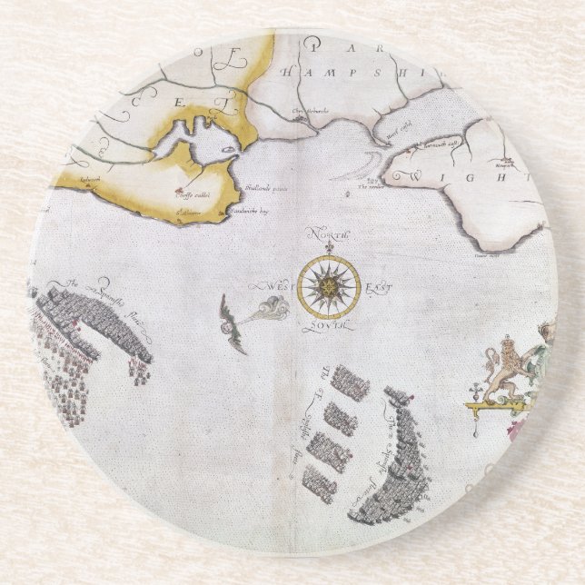 SPANISH ARMADA, 1588 2 DRINK COASTER (Front)