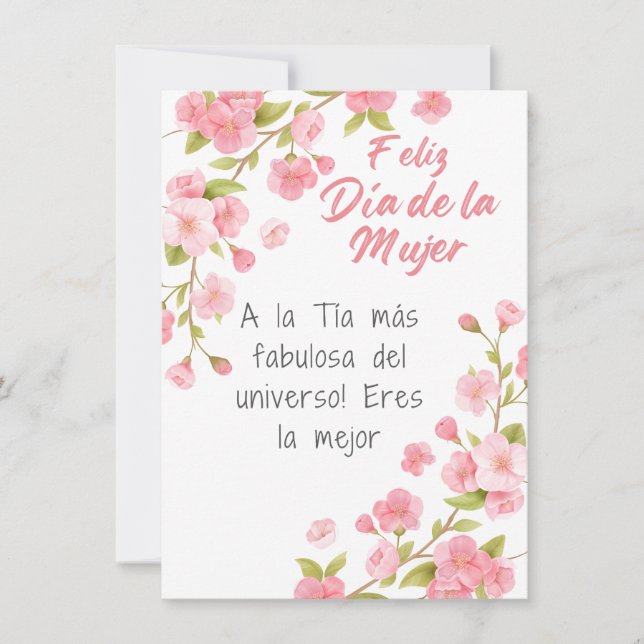 Spanish - Aunt Happy Women's Day Card (Front)