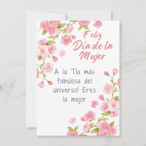 Spanish _ Aunt Happy Womens Day Card