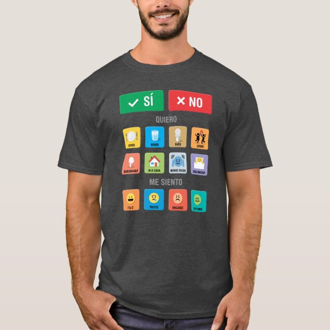 Spanish Autism AAC Pointing Communication 01 T-Shirt (Front)