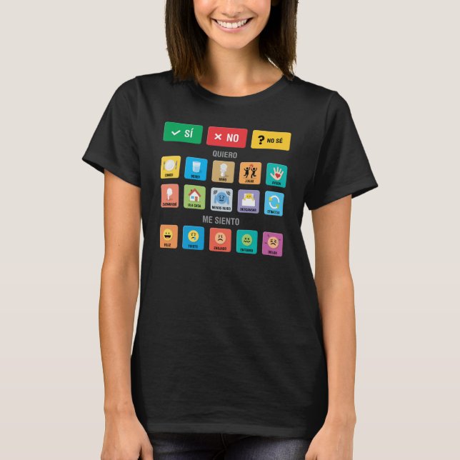 Spanish Autism AAC Pointing Communication 02 T-Shirt (Front)