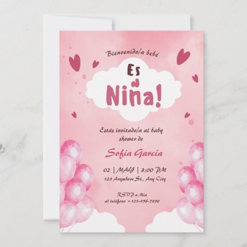 Spanish Baby Girl Shower Invitation