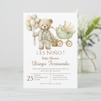 Spanish Baby Shower Boy invitation