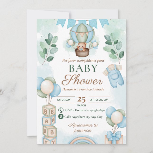 Spanish Baby Shower  Invitation (Front)
